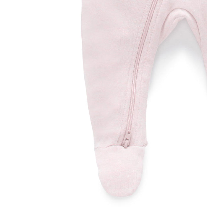 Soft Pink Melange Zip Growsuit