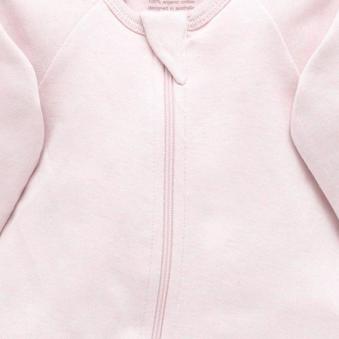 Soft Pink Melange Zip Growsuit