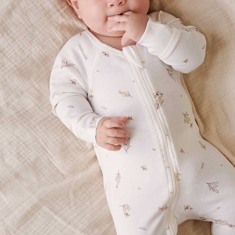 purebaby zip growsuit newborn baby romper