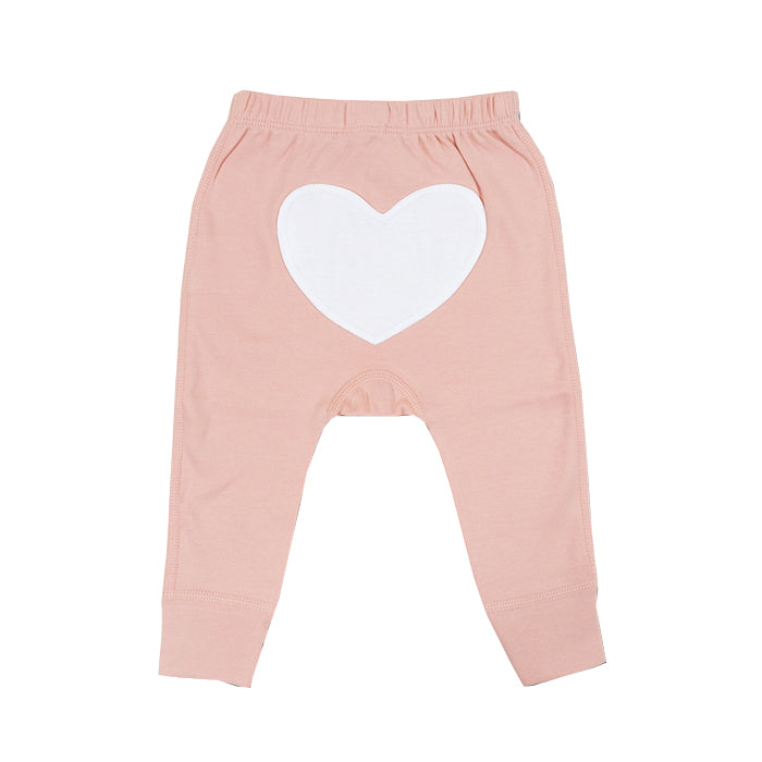 sapling baby organic cotton clothes blooming pink heart pants