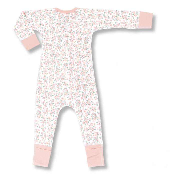 sapling baby organic cotton clothes pear blossom zip romper
