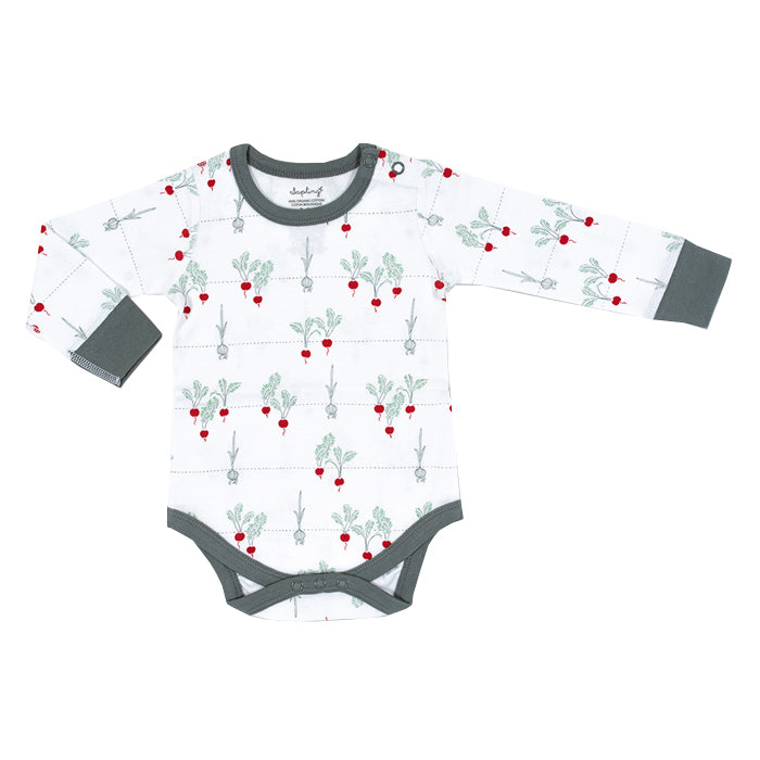 sapling baby organic cotton clothes radish long sleeve bodysuit