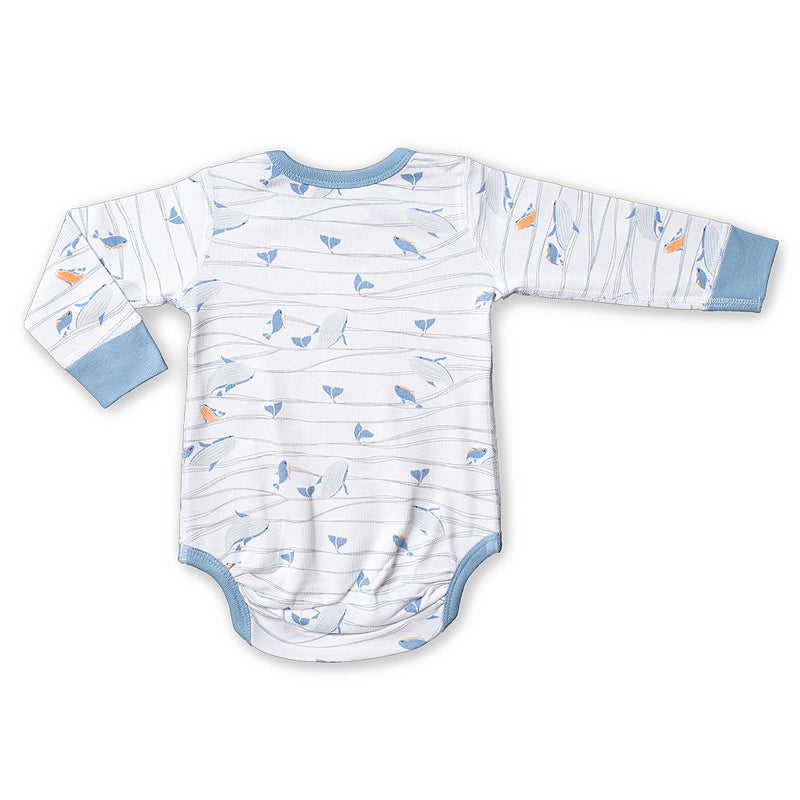 sapling child whales long sleeve bodysuit newborn organic baby clothes