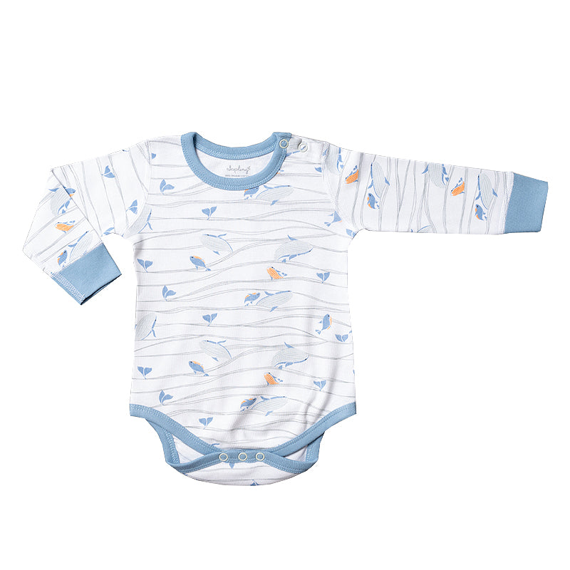 sapling child whales long sleeve bodysuit newborn organic baby clothes