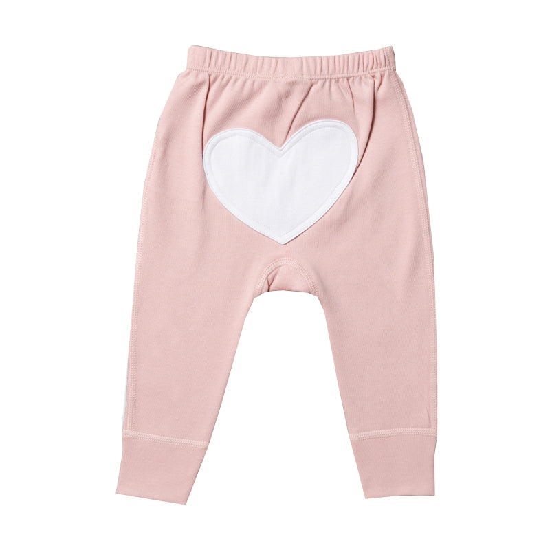 sapling child dune flowers pink heart pants newborn baby organic cotton clothes