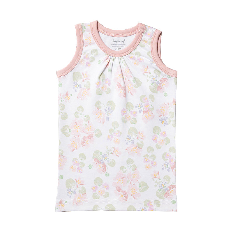 sapling child dune flowers tank newborn baby organic cotton clothes