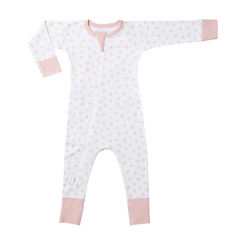 sapling child urchin posies zip romper newborn baby organic cotton clothes