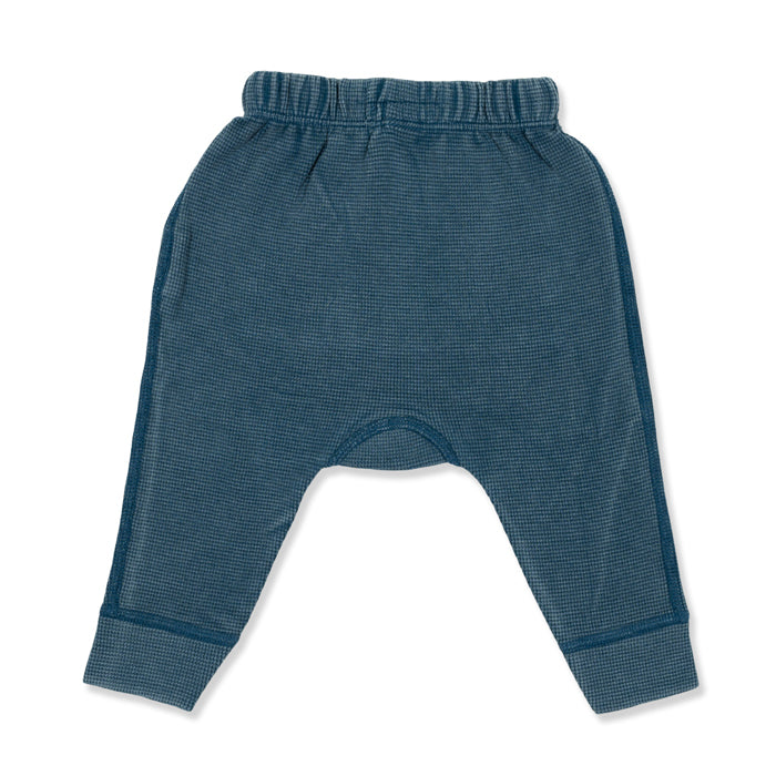 sapling child vintage blue waffle pants organic cotton baby