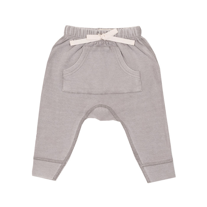 sapling child vintage grey waffle pants organic cotton baby