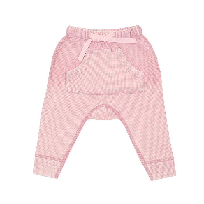 sapling child vintage pink waffle pants organic cotton baby