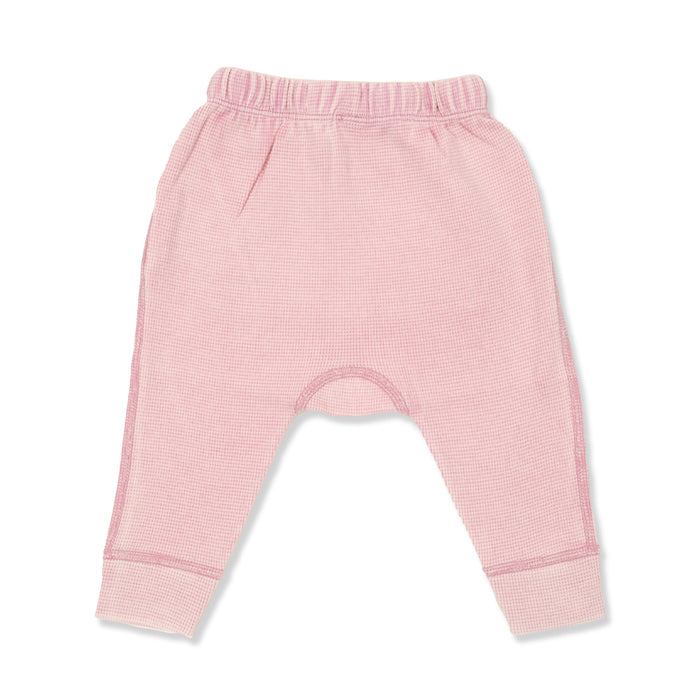 sapling child vintage pink waffle pants organic cotton baby