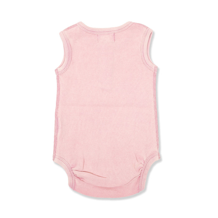 Vintage Pink Waffle Tank Bodysuit