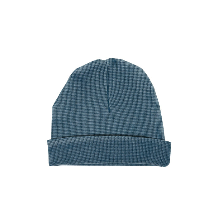 sapling child vintage blue waffle hat organic cotton for baby
