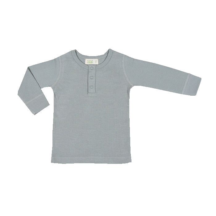 sapling organic cotton clothes for baby alpine grey waffle long sleeve tee