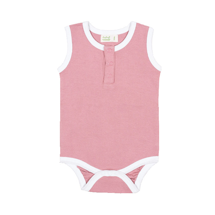 sapling organic cotton clothes for baby bramble pink waffle tank bodysuit