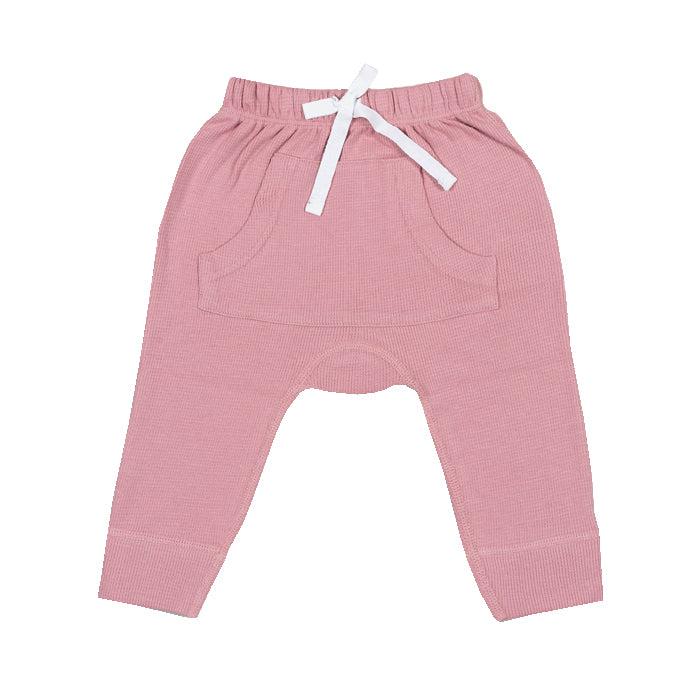 sapling organic cotton clothes for baby bramble pink waffle pants