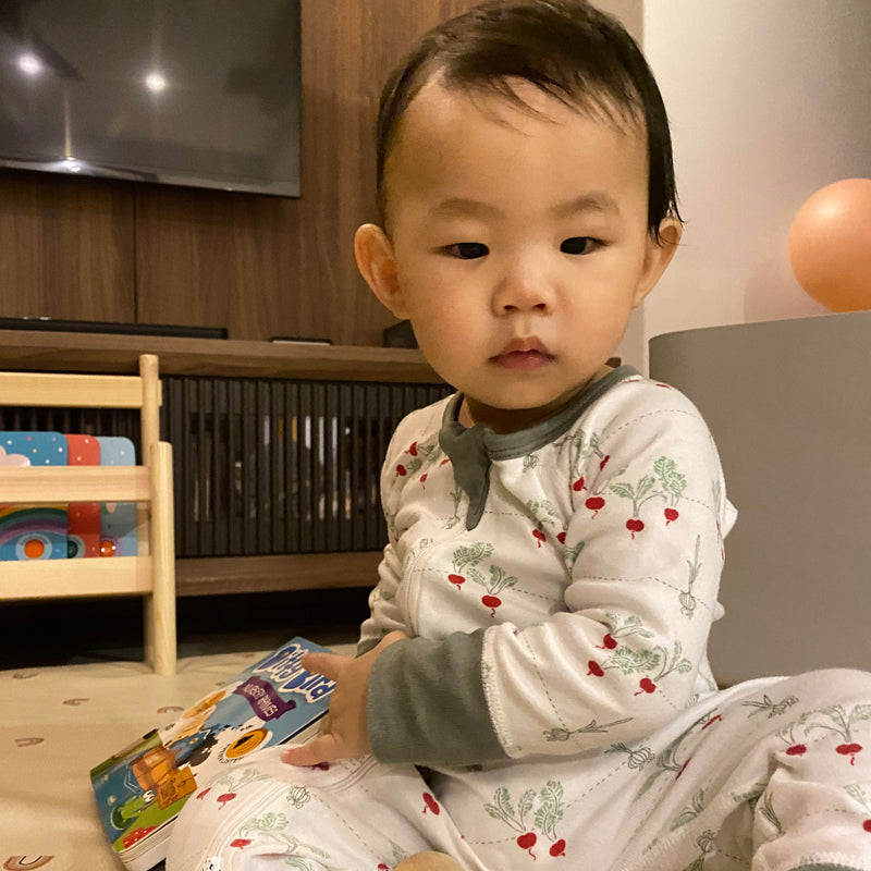 sapling baby organic cotton clothes radish zip romper