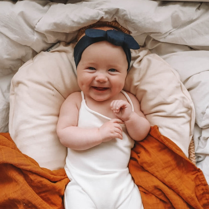 Navy Topknot Headband