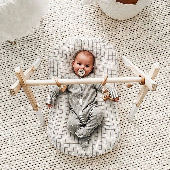 Poppyseed Pink Wooden Baby Gym Toys - Little Suite